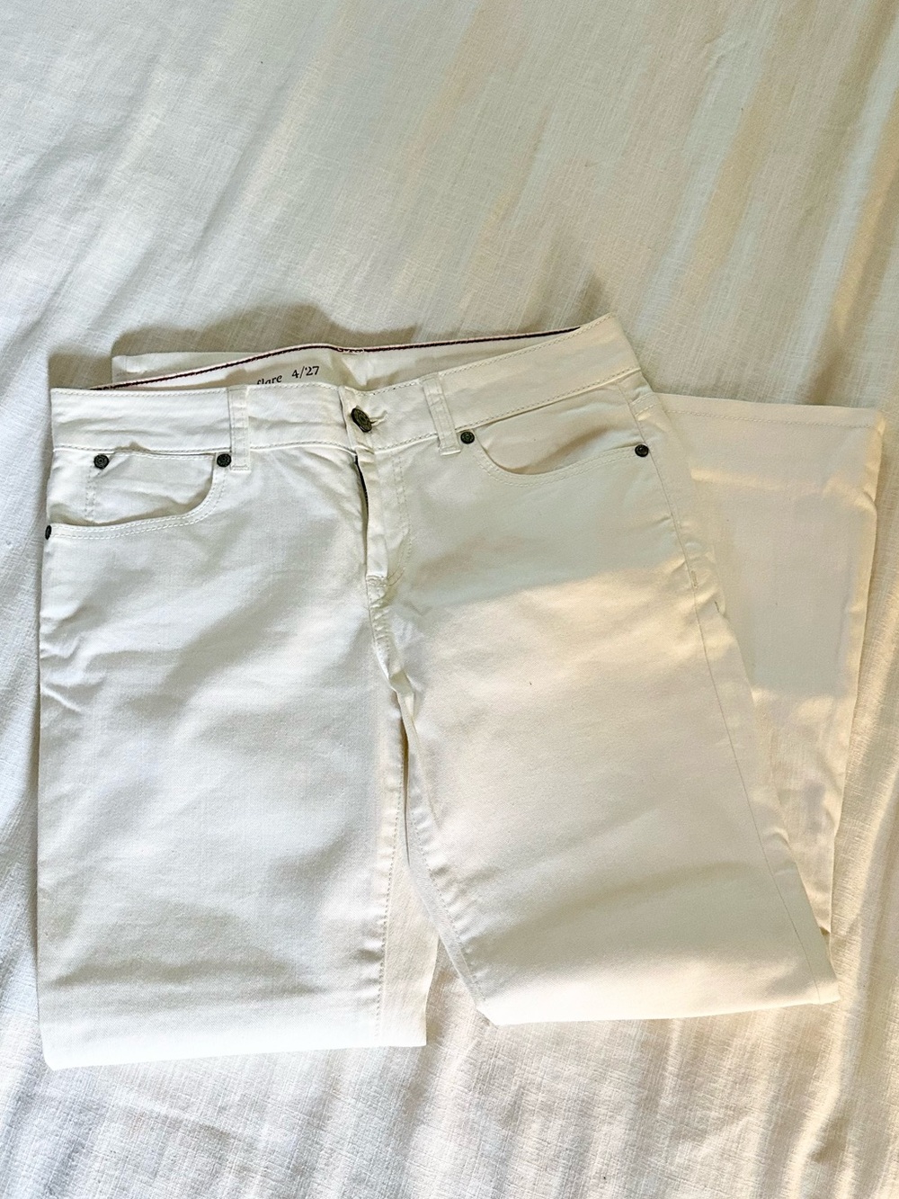 Talbots signature crop flare white jeans | size 27